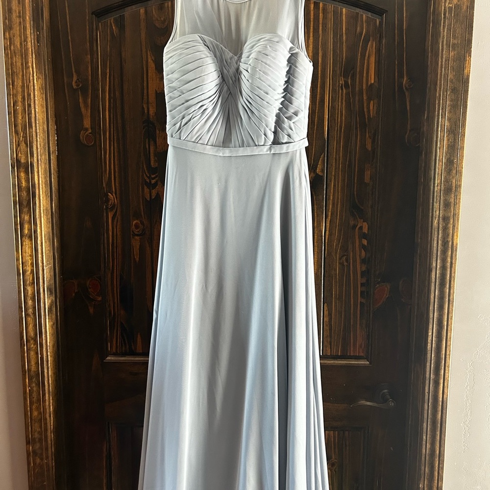 Azazie Strapless Light Gray Dress